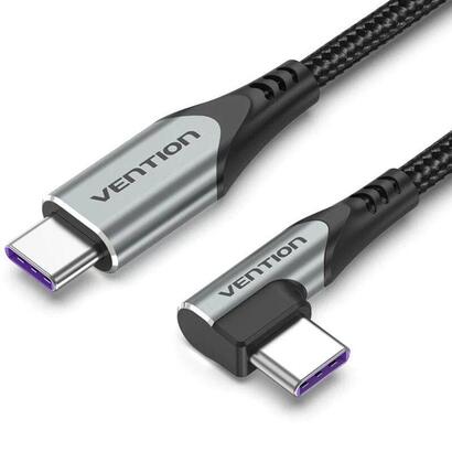 cable-usb-20-tipo-c-90-vention-takhf-usb-tipo-c-macho-usb-tipo-c-macho-hasta-100w-480mbps-1m-gris