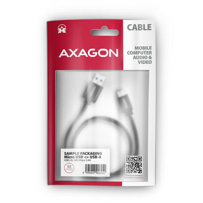 axagon-hmm-am10tb-cable-micro-usb-auf-usb-a-20-negro-1m