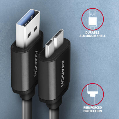 axagon-hmm3-am10ab-cable-micro-b-usb-auf-usb-a-32-gen-1-negro-1m