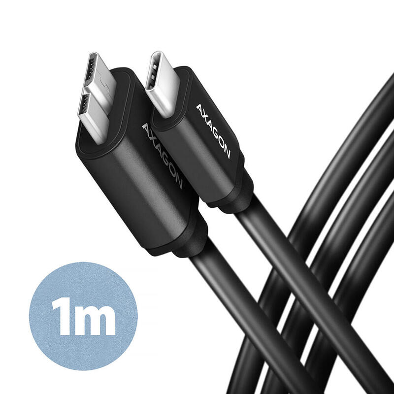 axagon-hmm3-cm10ab-cable-micro-b-usb-auf-usb-c-32-gen-1-negro-1m