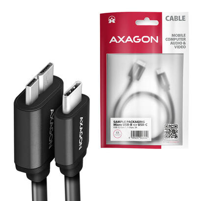 axagon-hmm3-cm10ab-cable-micro-b-usb-auf-usb-c-32-gen-1-negro-1m