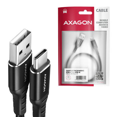 axagon-hcm-am15ab-usb-c-zu-usb-a-cable-15-m-usb-20-3a-geflochten-negro