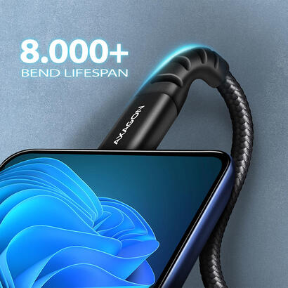 cable-axagon-hcm-cm30ab-usb-c-zu-usb-c-20-3-m-pd-60w-3a-geflochten-negro cable-axagon-hcm-cm30ab-usb-c-zu-usb-c-20-3-m-pd-60w-3a-geflochten-negro