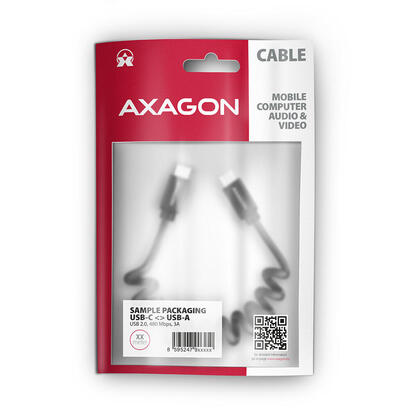 axagon-data-and-charging-usb-20-cable-11-m-long-pd-60w-3a-black-twisted-cable-usb-11-m-usb-c-negro