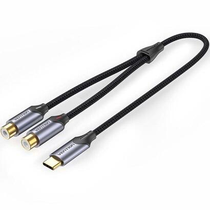 cable-conversor-vention-bgvhd-2x-rca-hembra-usb-tipo-c-macho-50cm-gris