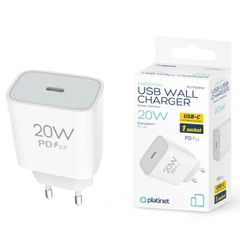 platinet-cargador-de-pared-20w-usb-c-blanco