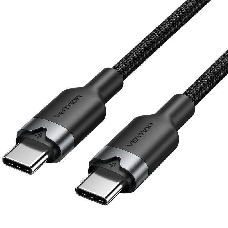 cable-usb-20-tipo-c-3a-vention-trdbf-usb-tipo-c-macho-usb-tipo-c-macho-hasta-60w-480mbps-1m-negro