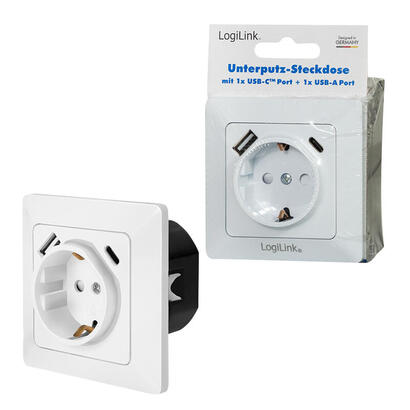 logilink-pa0253-toma-de-corriente-cee-73-usb-blanco