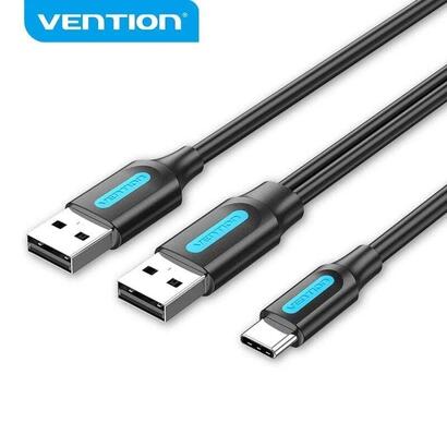 cable-usb-20-vention-cqkbf-usb-tipo-c-macho-2x-usb-macho-480mbps-1m-negro