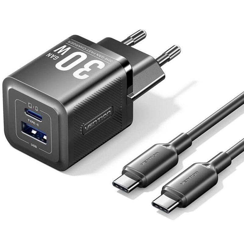 cargador-gan-de-pared-vention-tz-feqb0-eu-01-1xusb-tipo-c-1xusb-cable-usb-tipo-c-30w