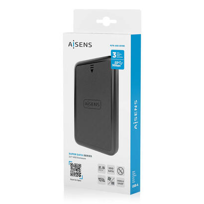 aisens-caja-externa-25quot-ase-2519b-95mm-sata-a-usb-30usb31-gen1-negra