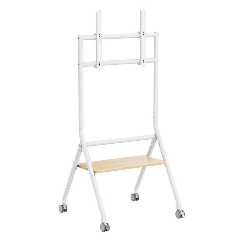 aisens-soporte-de-suelo-eco-con-rueda-1-bandeja-para-pantalla-interactivatv-80kg-de-37-86-blancomadera