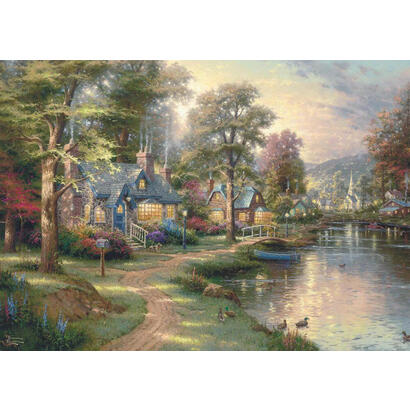 schmidt-spiele-rompecabezas-de-madera-estudios-thomas-kinkade-pueblo-junto-al-lago-1000-piezas
