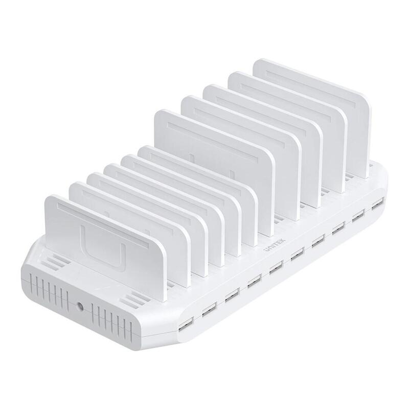 unitek-y-2190a-charging-station-10x-usb-a-60w-white