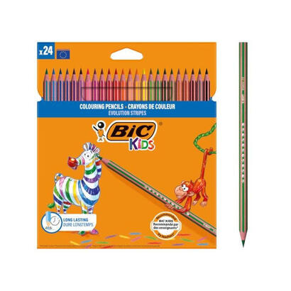 bic-lapices-de-colores-kids-evolution-stripes-estuche-de-24-csurtidos