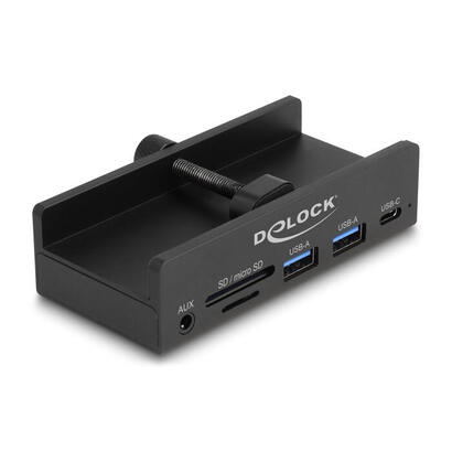 delock-64285-concentrador-externo-usb-5-gbps-de-3-puertos-2-x-usb-tipo-a-1-x-usb-type-c-y-lector-de-tarjeta-de-2-ranuras-con-tor