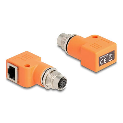 delock-m12-adapter-a-kodiert-8-pin-buchse-zu-rj45-buchse-cat5e-mit-befestigungsloch-90-gewinkelt-naranja