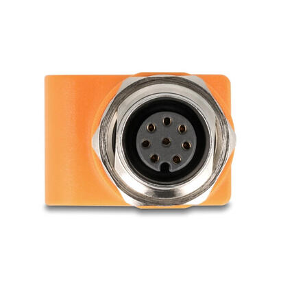 delock-m12-adapter-a-kodiert-8-pin-buchse-zu-rj45-buchse-cat5e-mit-befestigungsloch-gerade-naranja