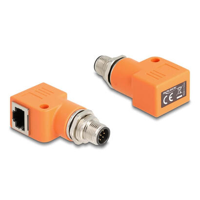 delock-m12-adapter-a-kodiert-8-pin-stecker-zu-rj45-buchse-cat5e-mit-befestigungsloch-90-gewinkelt-naranja