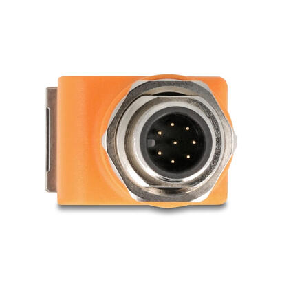 delock-m12-adapter-a-kodiert-8-pin-stecker-zu-rj45-buchse-cat5e-mit-befestigungsloch-90-gewinkelt-naranja