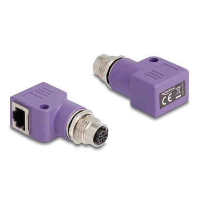 delock-m12-adapter-d-kodiert-4-pin-buchse-zu-rj45-buchse-cat5e-mit-befestigungsloch-90-gewinkelt-violett