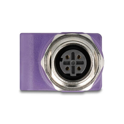 delock-m12-adapter-d-kodiert-4-pin-buchse-zu-rj45-buchse-cat5e-mit-befestigungsloch-gerade-violett