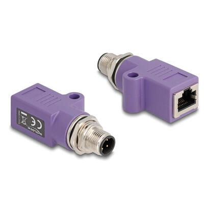 delock-m12-adapter-d-kodiert-4-pin-stecker-zu-rj45-buchse-cat5e-mit-befestigungsloch-gerade-violett