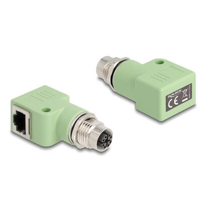 delock-m12-adapter-x-kodiert-8-pin-buchse-zu-rj45-buchse-cat5e-mit-befestigungsloch-90-gewinkelt-grun
