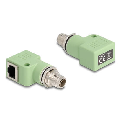 delock-m12-adapter-x-kodiert-8-pin-stecker-zu-rj45-buchse-cat5e-mit-befestigungsloch-90-gewinkelt-grun