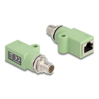 delock-m12-adapter-x-kodiert-8-pin-stecker-zu-rj45-buchse-cat5e-mit-befestigungsloch-gerade-grun