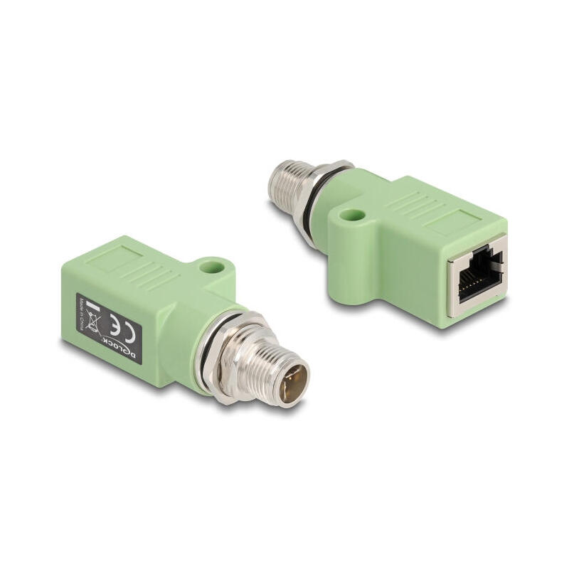 delock-m12-adapter-x-kodiert-8-pin-stecker-zu-rj45-buchse-cat5e-mit-befestigungsloch-gerade-grun