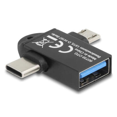 delock-adapter-usb-10-gbps-2-in-1-usb-a-buchse-zu-usb-type-c-stecker-usb-micro-b-stecker-otg
