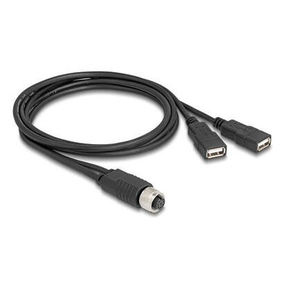 delock-m12-cable-a-kodiert-8-pin-buchse-zu-2-x-usb-20-typ-a-buchse-1-m-schwarz
