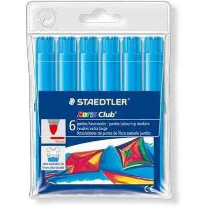 staedtler-rotulador-grueso-noris-club-azul-claro-estuche-de-6