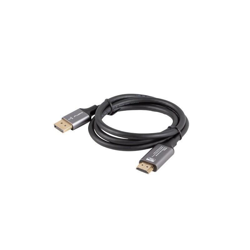 cable-lanberg-displayport-m-hdmi-m-1m-4k-black-silver