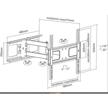 equip-soporte-pared-650315-articulado-para-pantallas-3255-8121397cm-vesa-200x200-400x200-300x300-400x400-inclinacion-2010