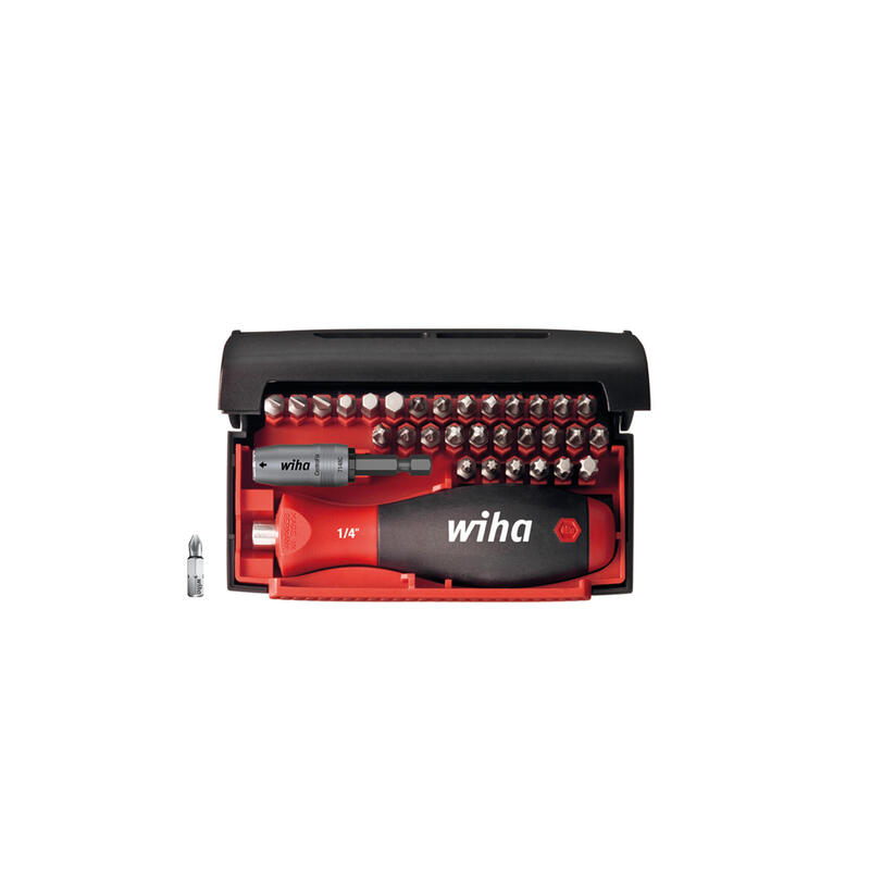 juego-de-puntas-wiha-collector-standard-25-mm-32-piezas-negrorojo-14-con-mango-enchufable-34686
