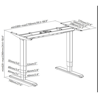 mesa-electrica-ergonomica-altura-regulable-motor-dual-sin-tablero-color-estructura-gris-control-tactil-altura-desde-620mm-1280mm