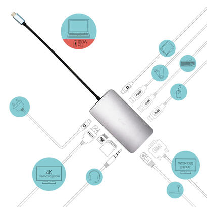 i-tec-usb-c-metal-dock-1xhdmi-1xvga-1xsd1xmicrosd-card-reader-1xglan-1xaudio-mic-3xusb-31-1xusb-c-data-1xusb-c-pd-charger-100w