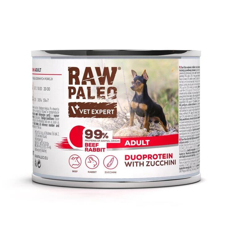 comida-humeda-para-perros-raw-paleo-duoprotein-beef-rabbit-adult-200g