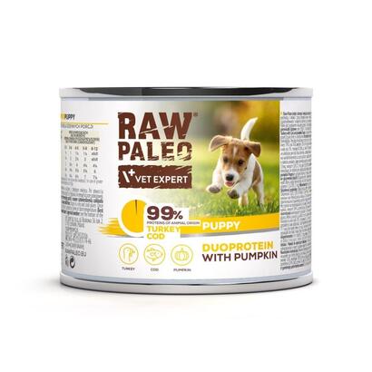 comida-humeda-para-perros-raw-paleo-duoprotein-turkey-cod-puppy-200g