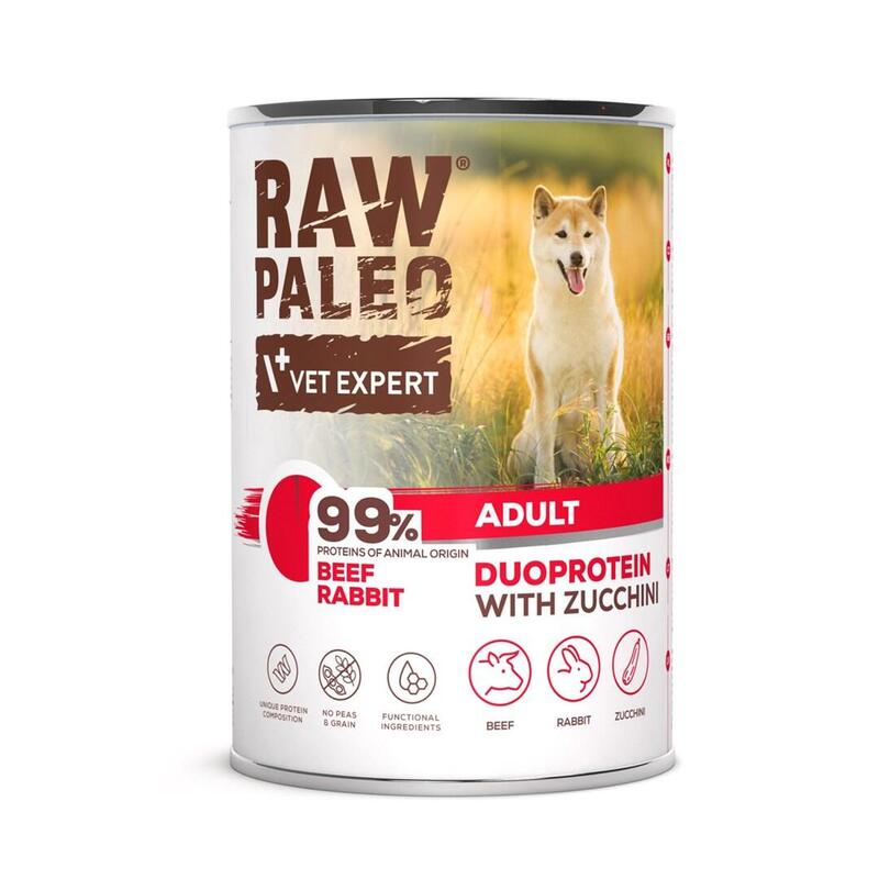 comida-humeda-para-perros-raw-paleo-duoprotein-beef-rabbit-adult-400g