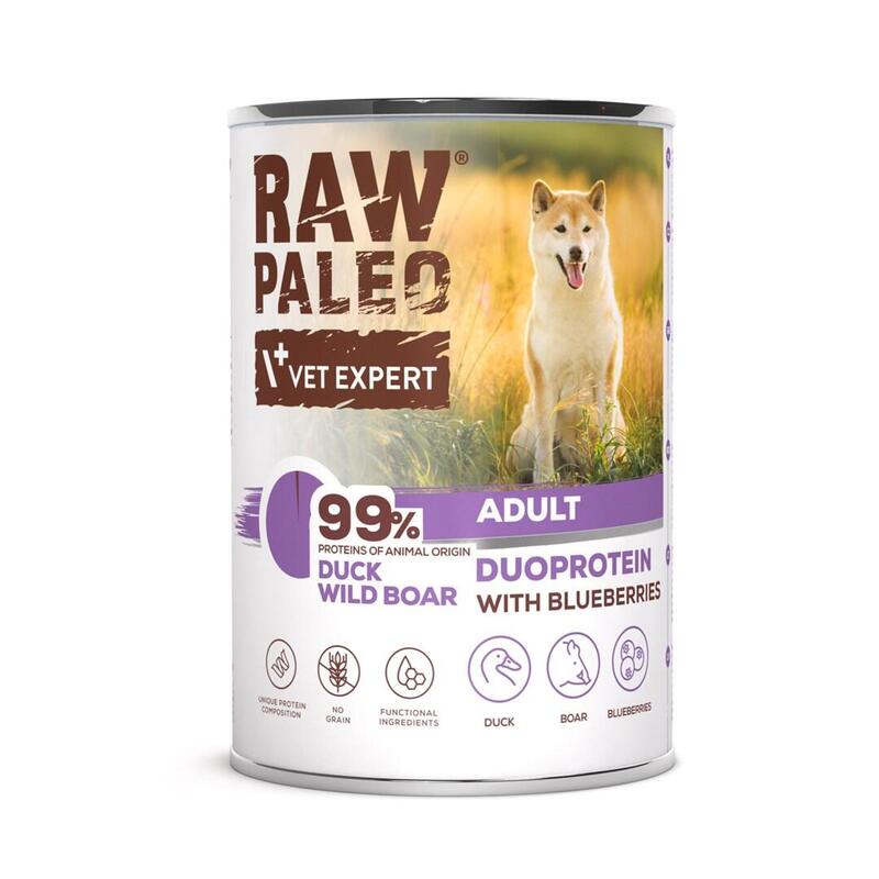 comida-humeda-para-perros-raw-paleo-duoprotein-duck-boar-adult-400g