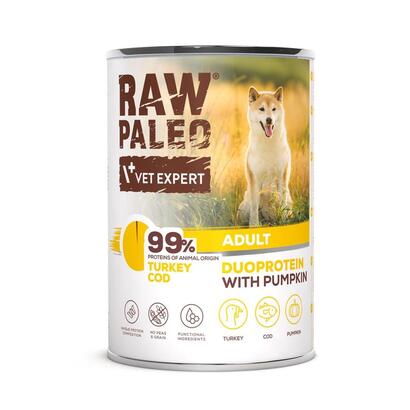 comida-humeda-para-perros-raw-paleo-duoprotein-turkey-cod-puppy-400g