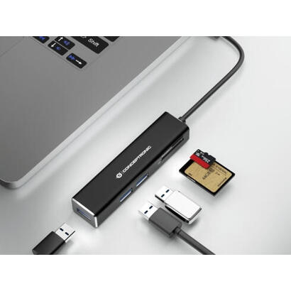 hub-31-usb-c-conceptronic-donn08-3-puertos-usb-30-y-lector-tarjetas-sd-microsd