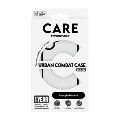 panzerglass-care-by-urban-combat-case-transparent-w-black-frame-iphone-16-funda-para-apple-iphone-16-transparente