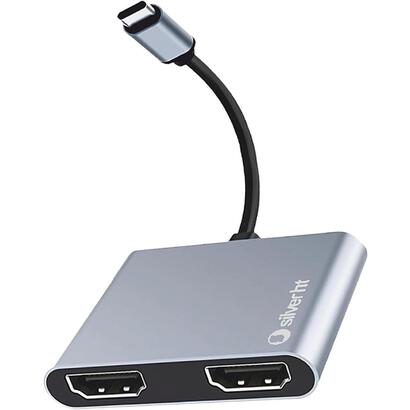 silver-ht-logan-4k-mst-dual-screen-experiencia-hdmi-4k-2-pantallas-simultaneas-hub-aluminio-4-in1-usb31-type-c-a-2-hdmi-4k-usb-3