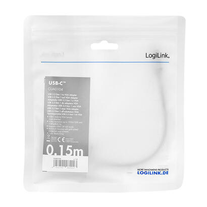 logilink-cua0104-usb-tipo-c-adapter-c-m-to-vga-1080p-aluminium-negro-grey-015m