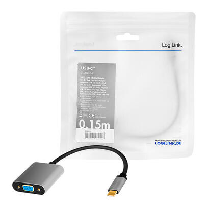 logilink-cua0104-usb-tipo-c-adapter-c-m-to-vga-1080p-aluminium-negro-grey-015m