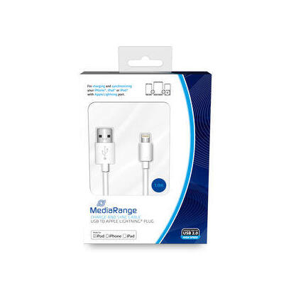 mediarange-mrcs178-cable-de-conector-lightning-1-m-blanco